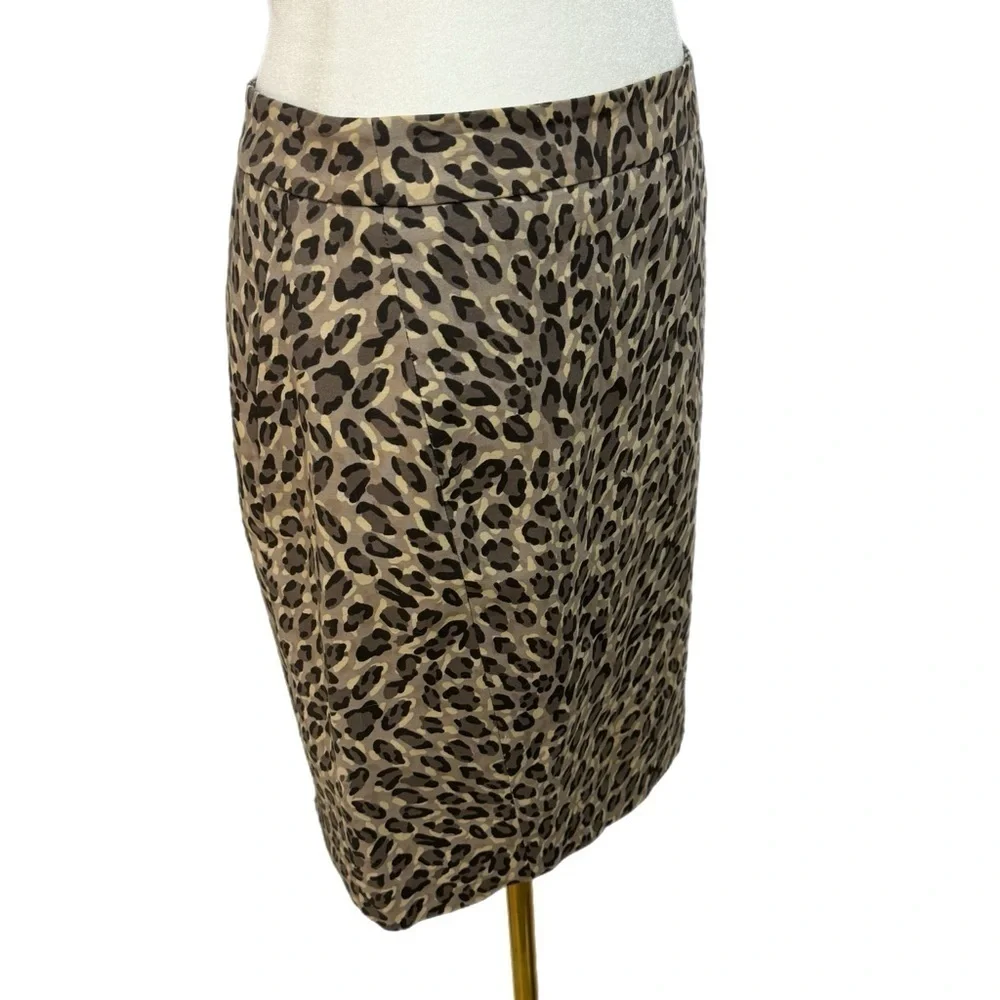 Ann Taylor LOFT Skirt Womens Sz 6 Petite Preppy Animal Print City Chic Pencil